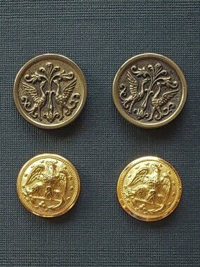 Antique & Vintage Gold-Toned Buttons, 2 Pairs